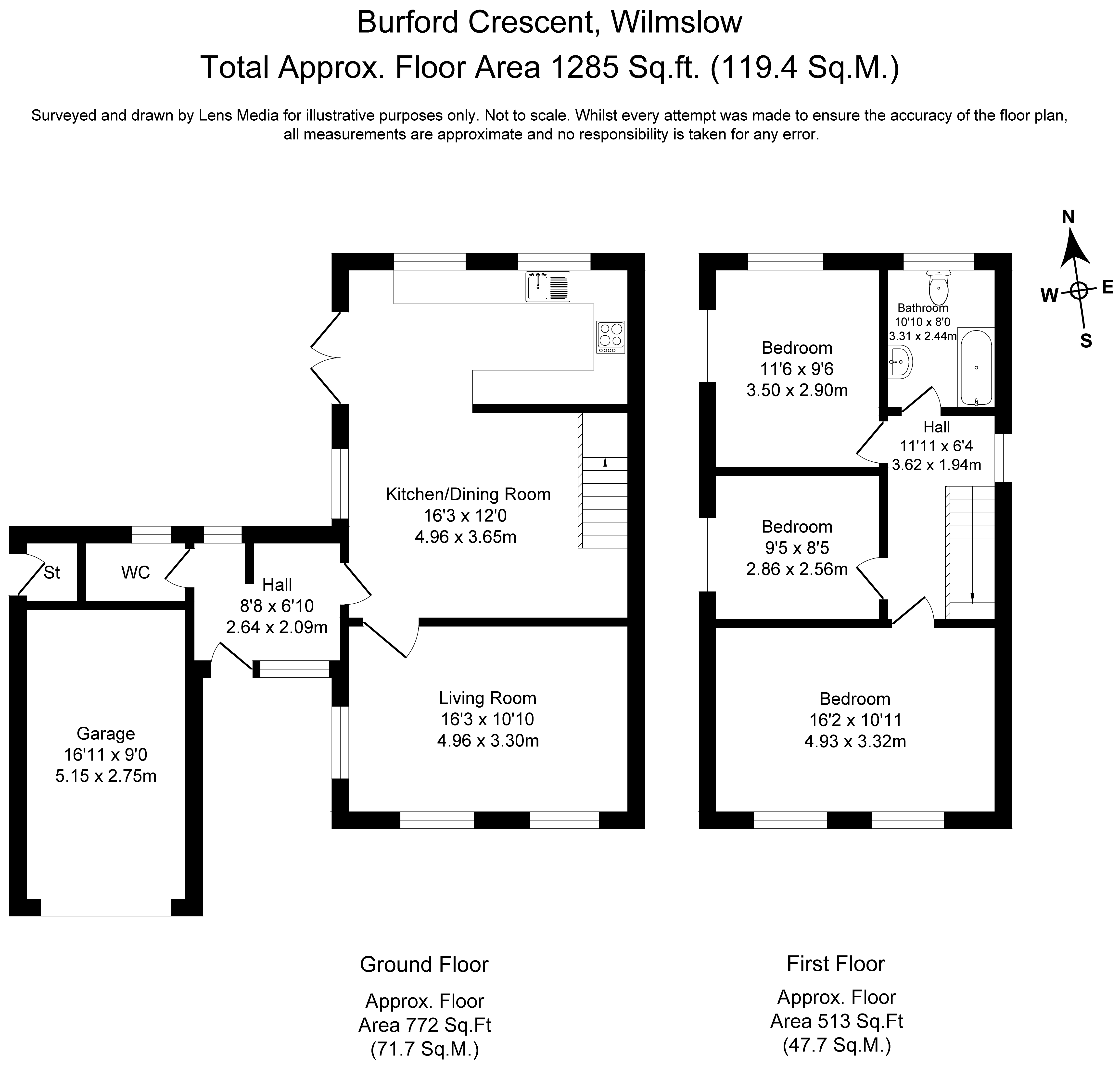 Floorplans For Burford Crescent, Wilmslow, Cheshire