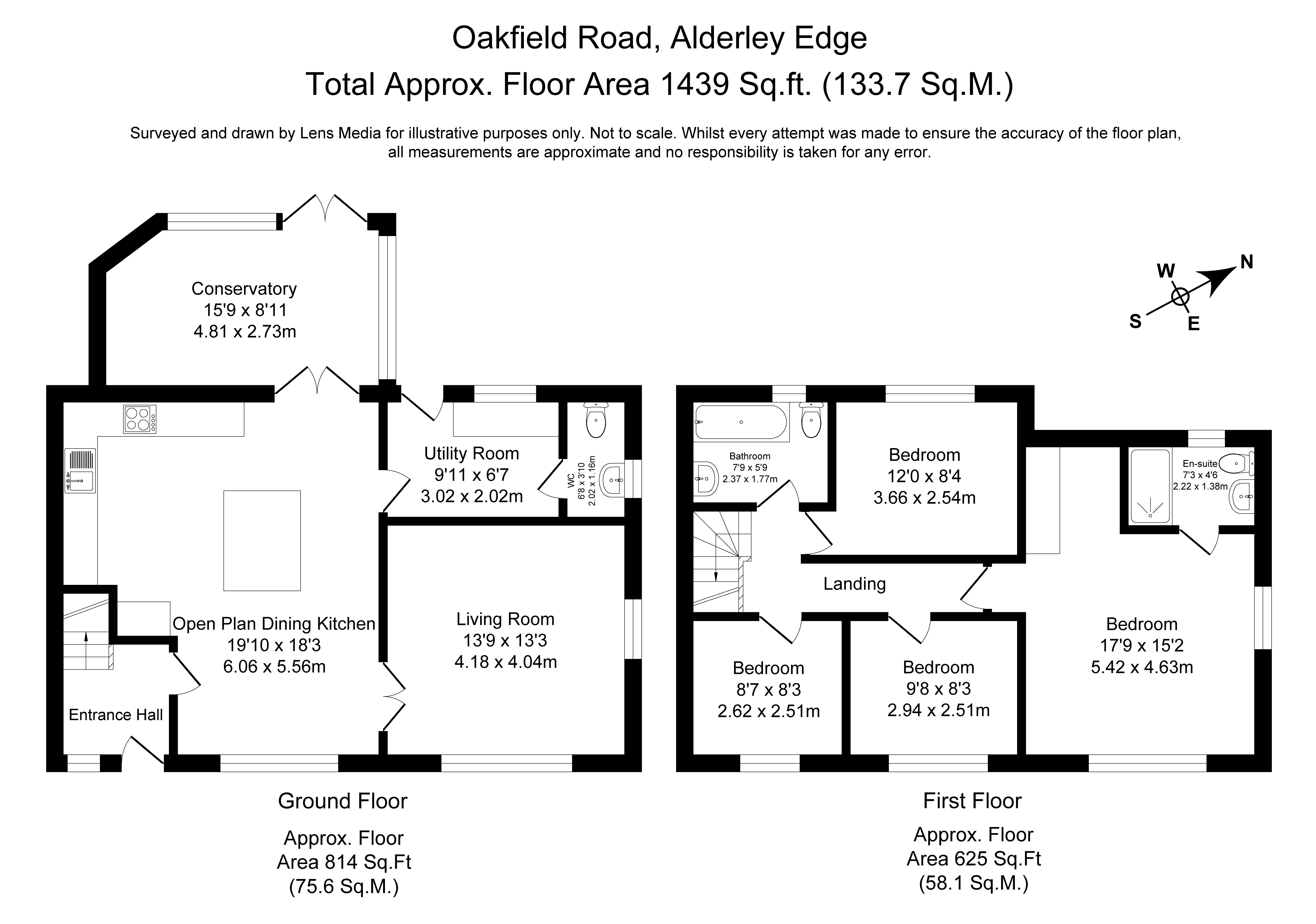 Floorplans For Oakfield Road, Alderley Edge, Cheshire