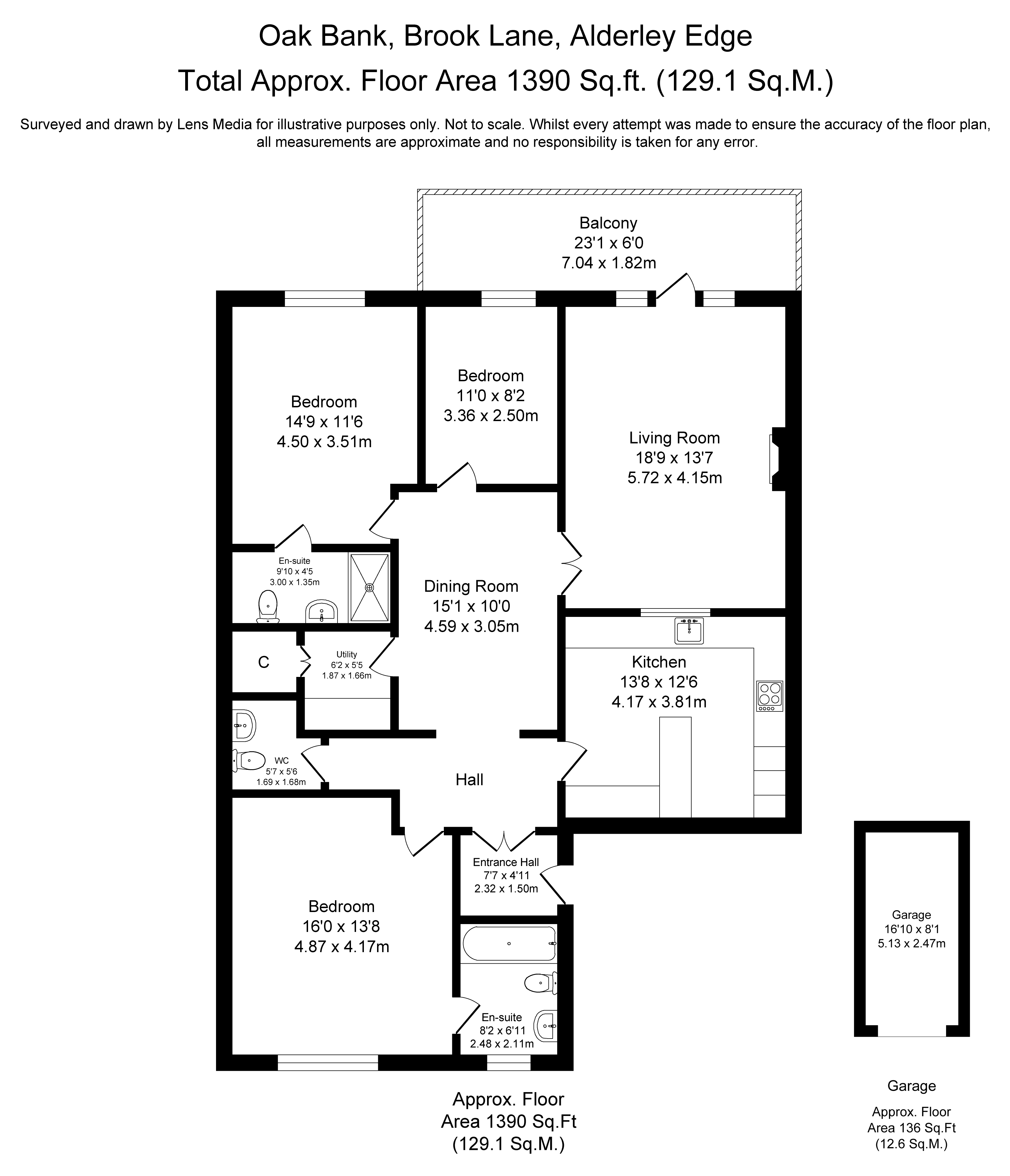 Floorplans For Brook Lane, Alderley Edge, Cheshire