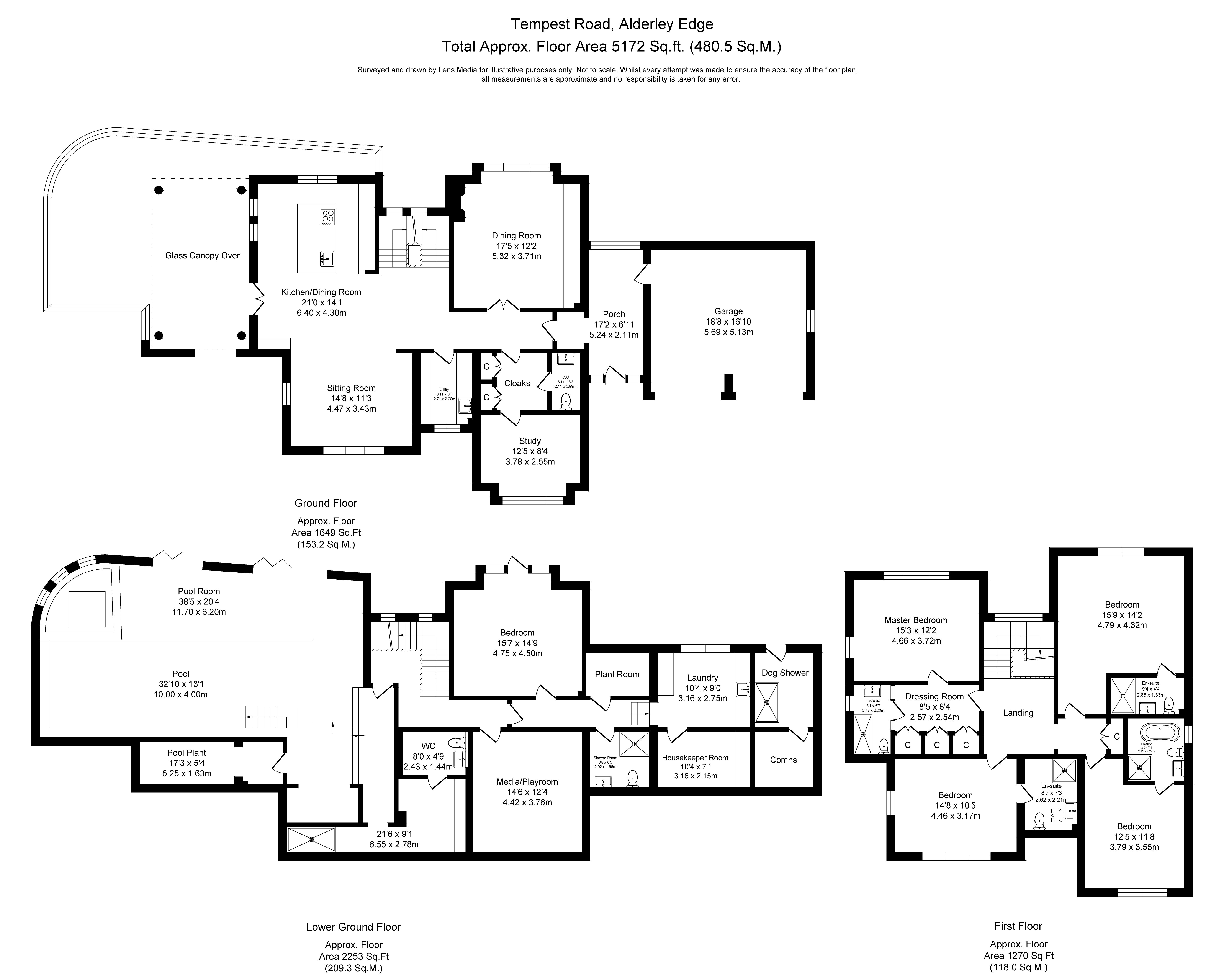 Floorplans For Tempest Road, Alderley Edge, Cheshire