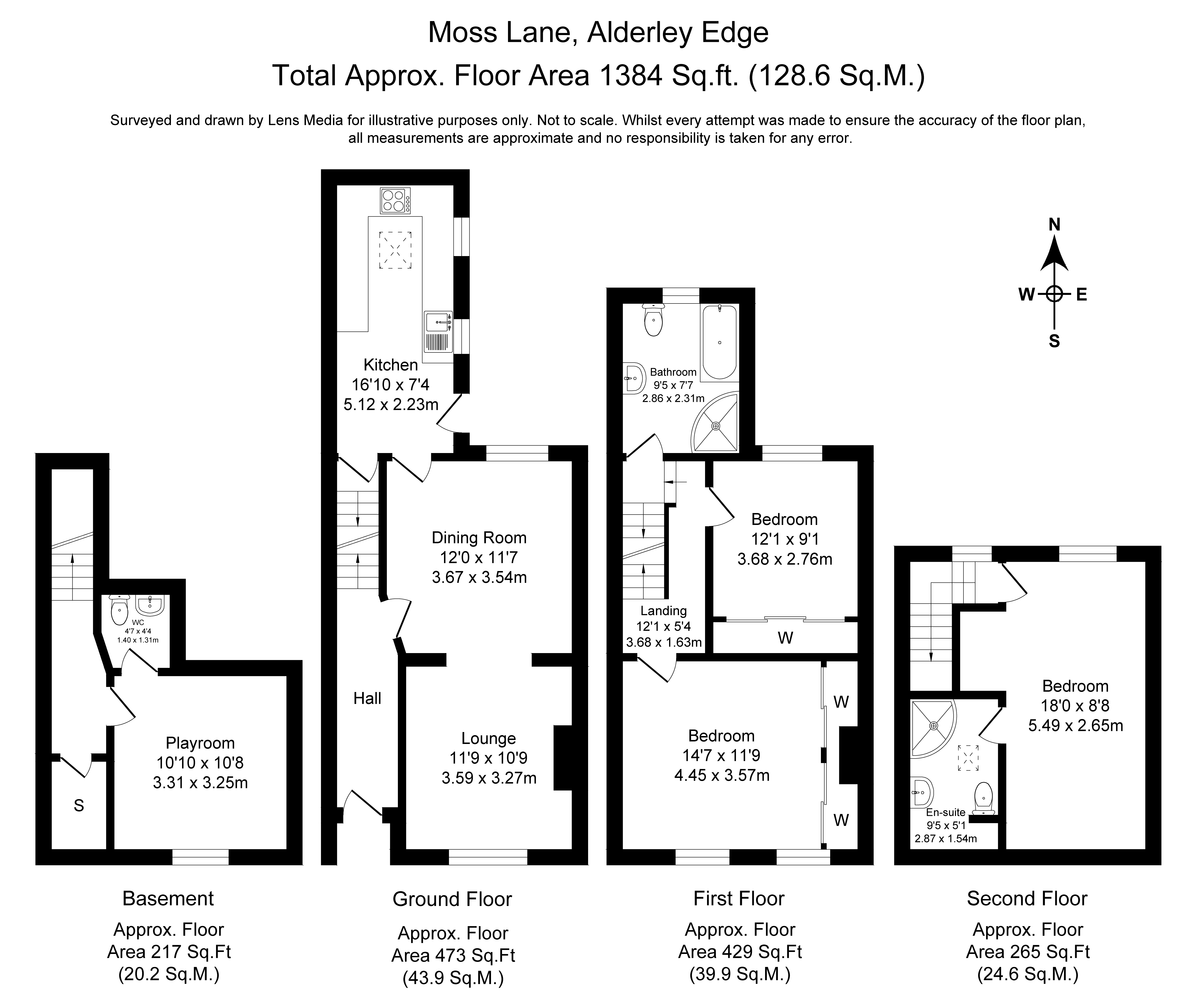 Floorplans For Moss Lane, Alderley Edge, Cheshire