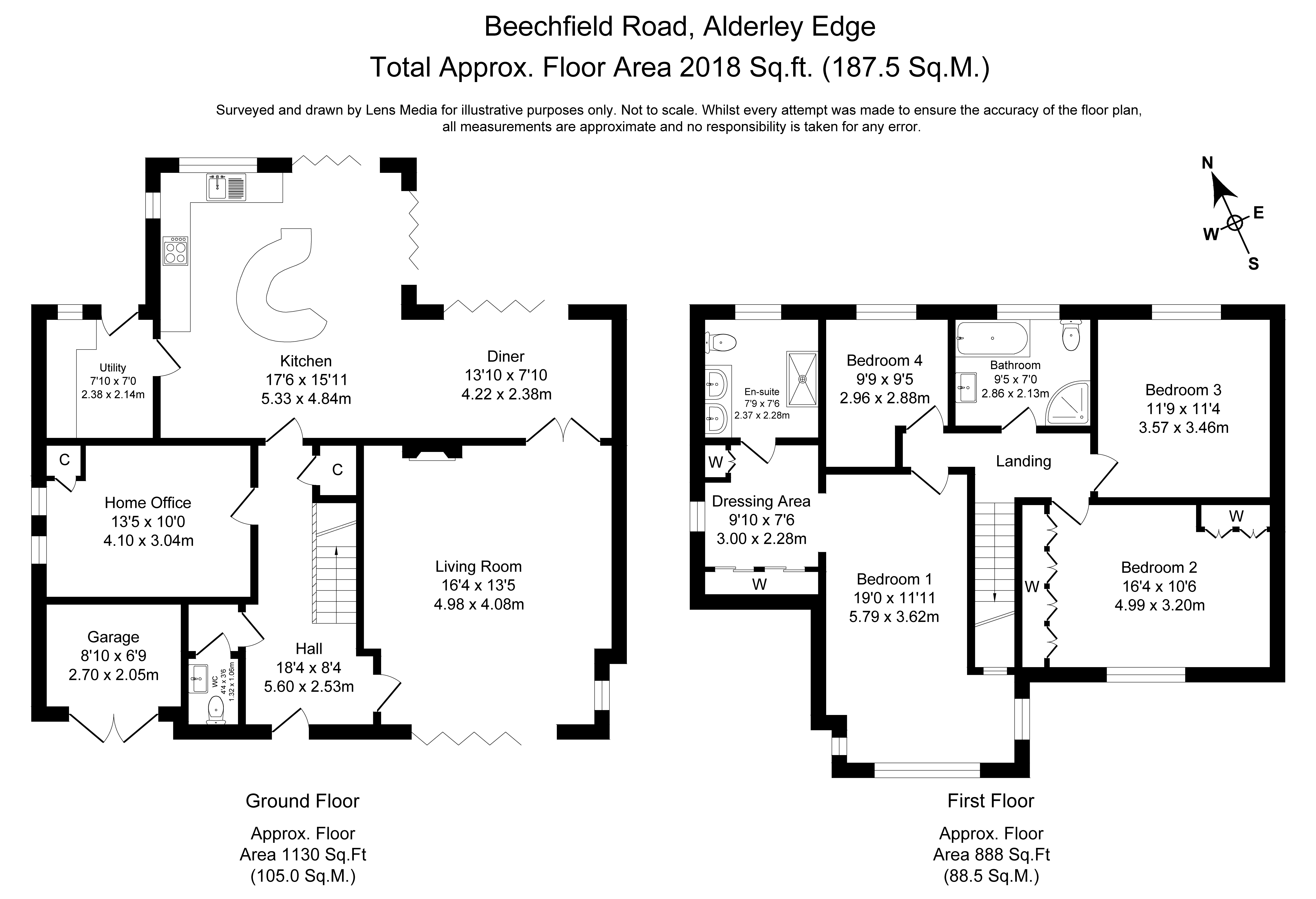 Floorplans For Beechfield Road, Alderley Edge, Cheshire