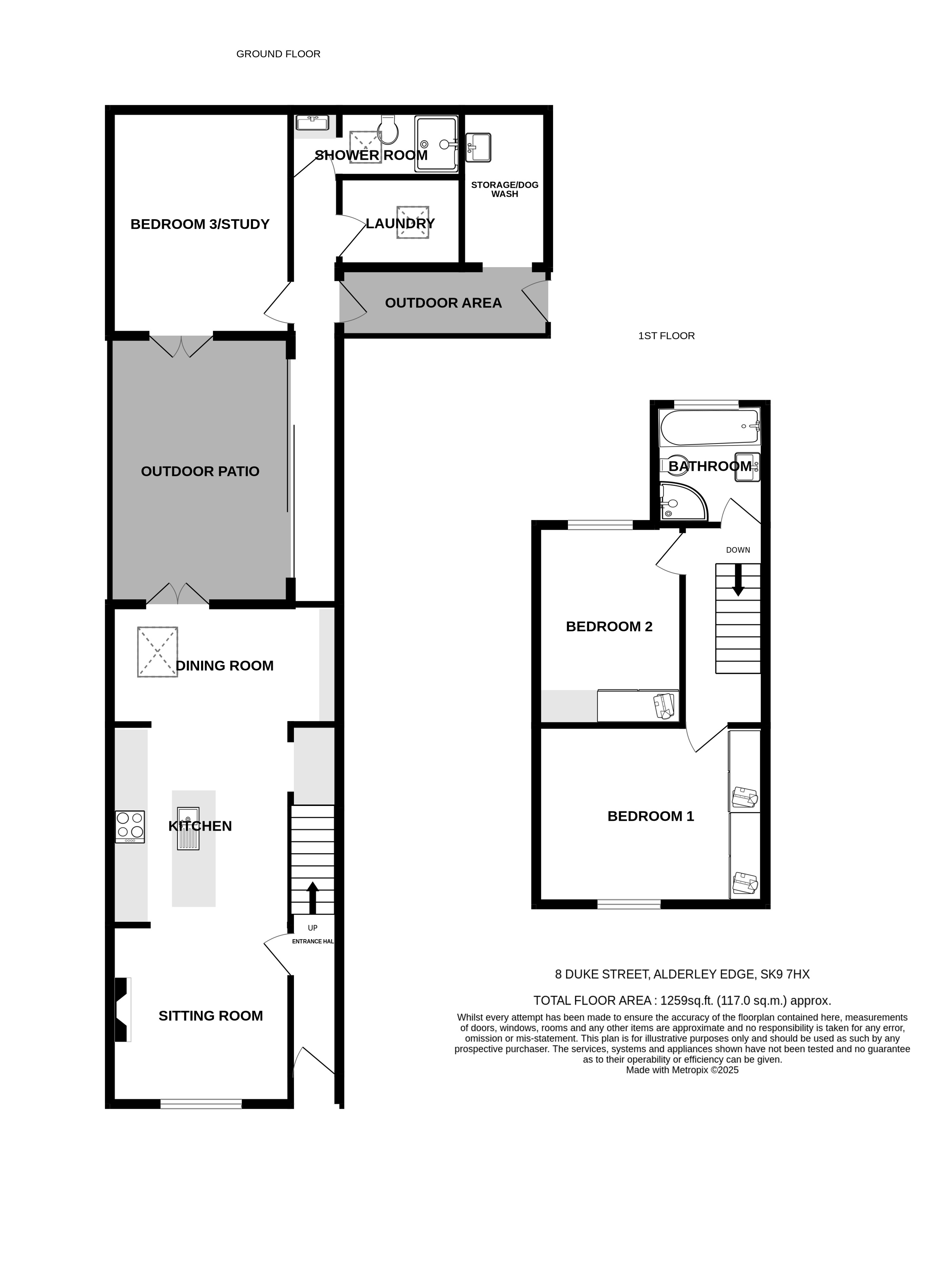 Floorplans For Duke Street, Alderley Edge, Cheshire
