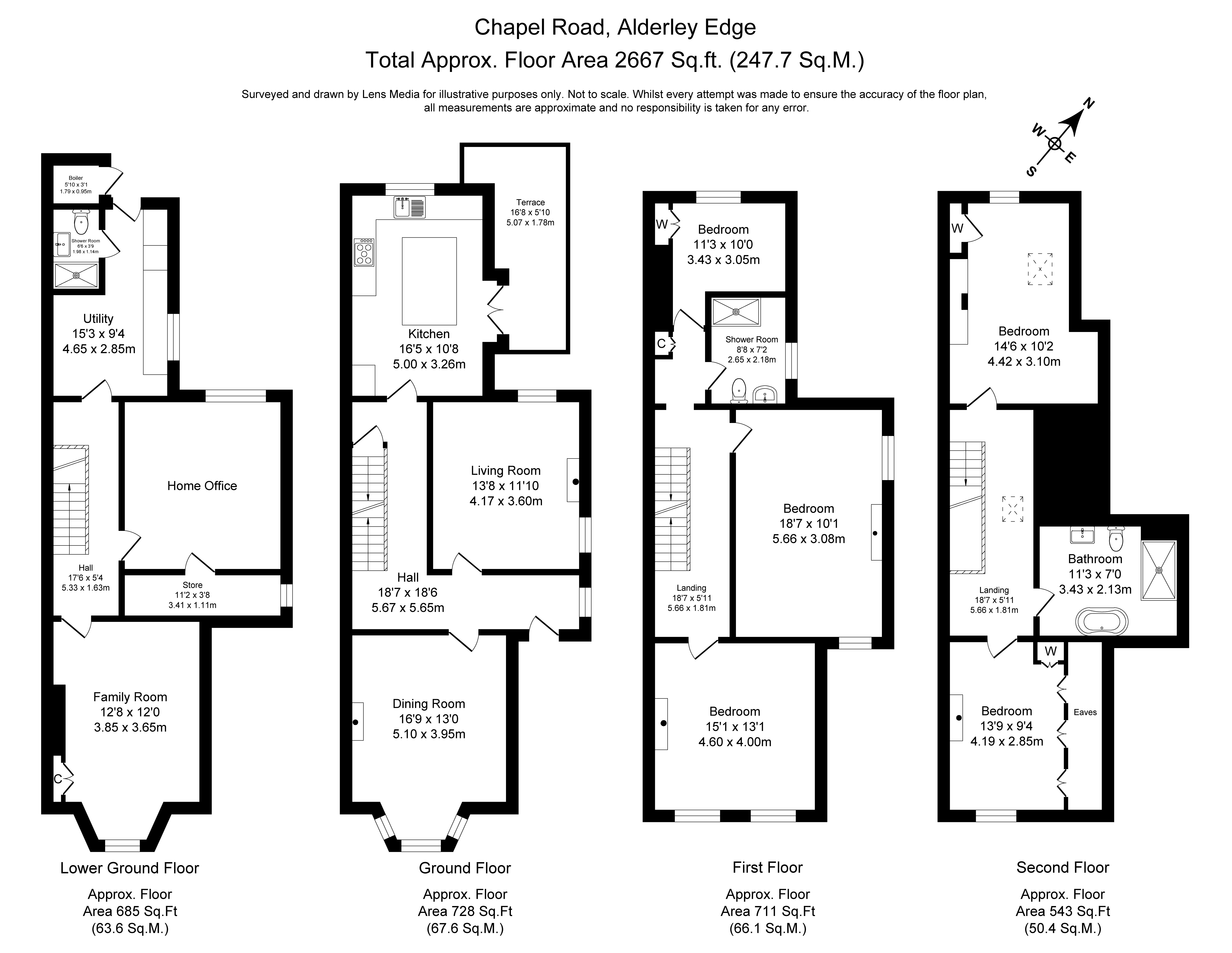 Floorplans For Chapel Road, Alderley Edge, Cheshire