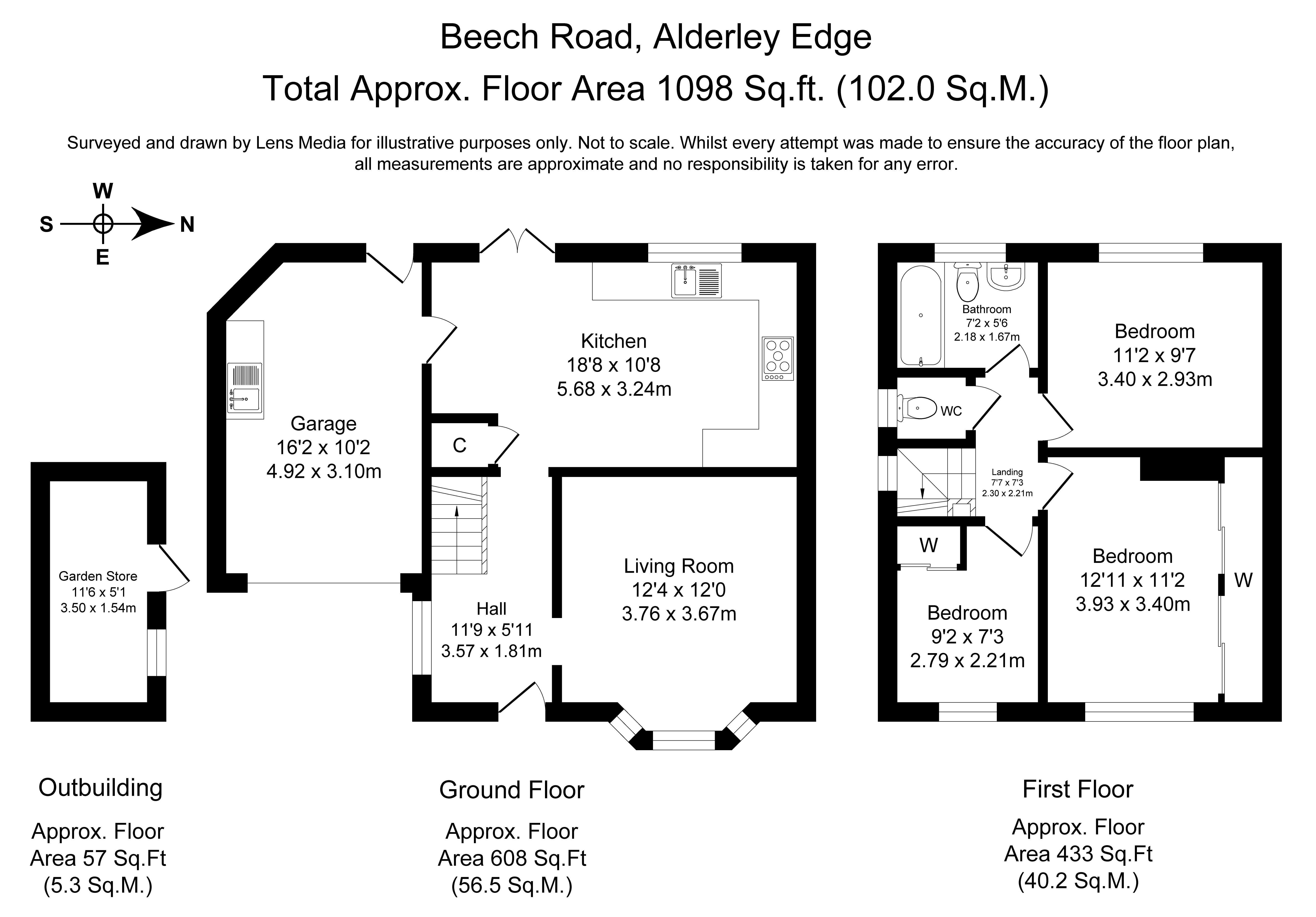 Floorplans For Beech Road, Alderley Edge, Cheshire