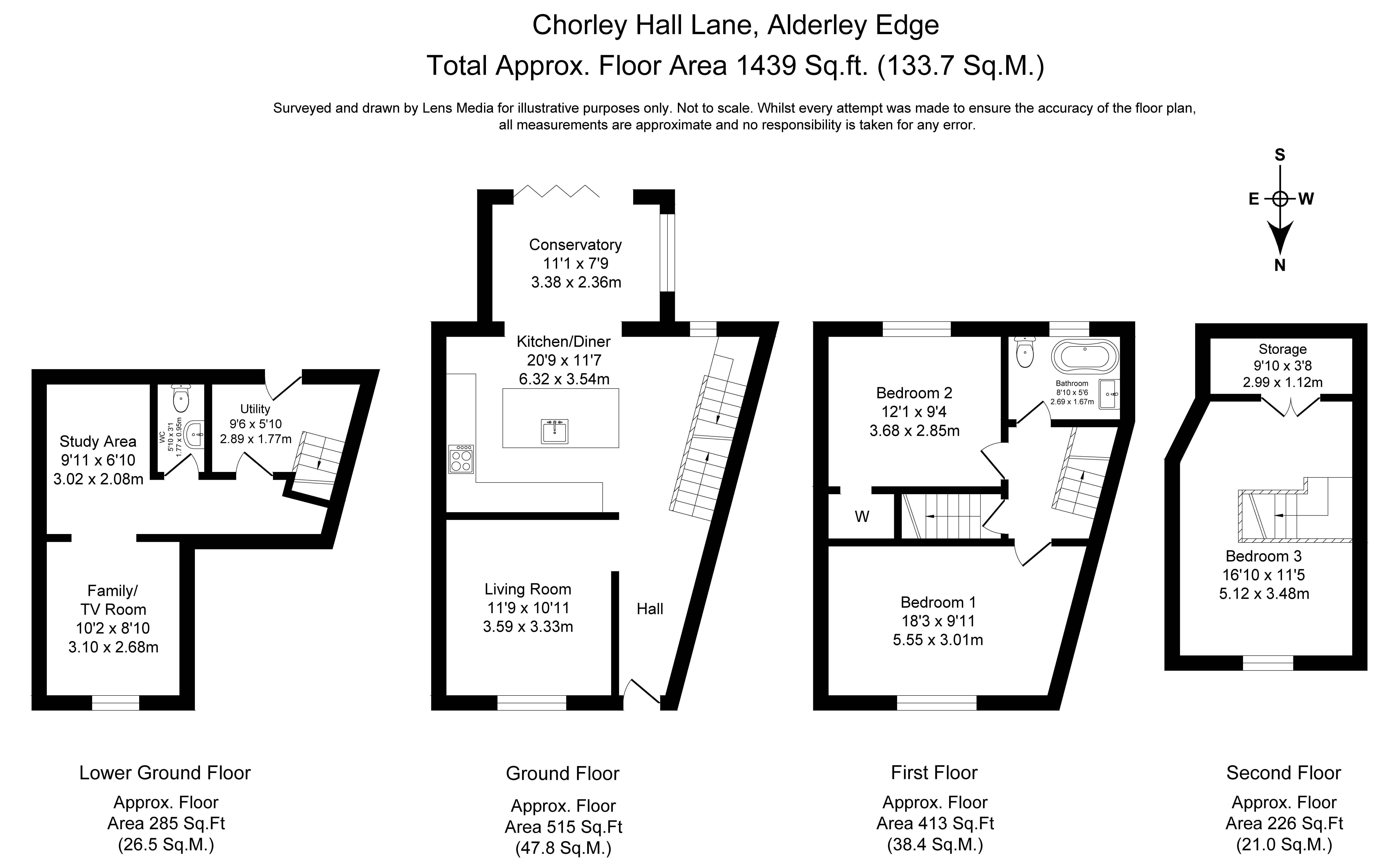 Floorplans For Chorley Hall Lane, Alderley Edge, Cheshire