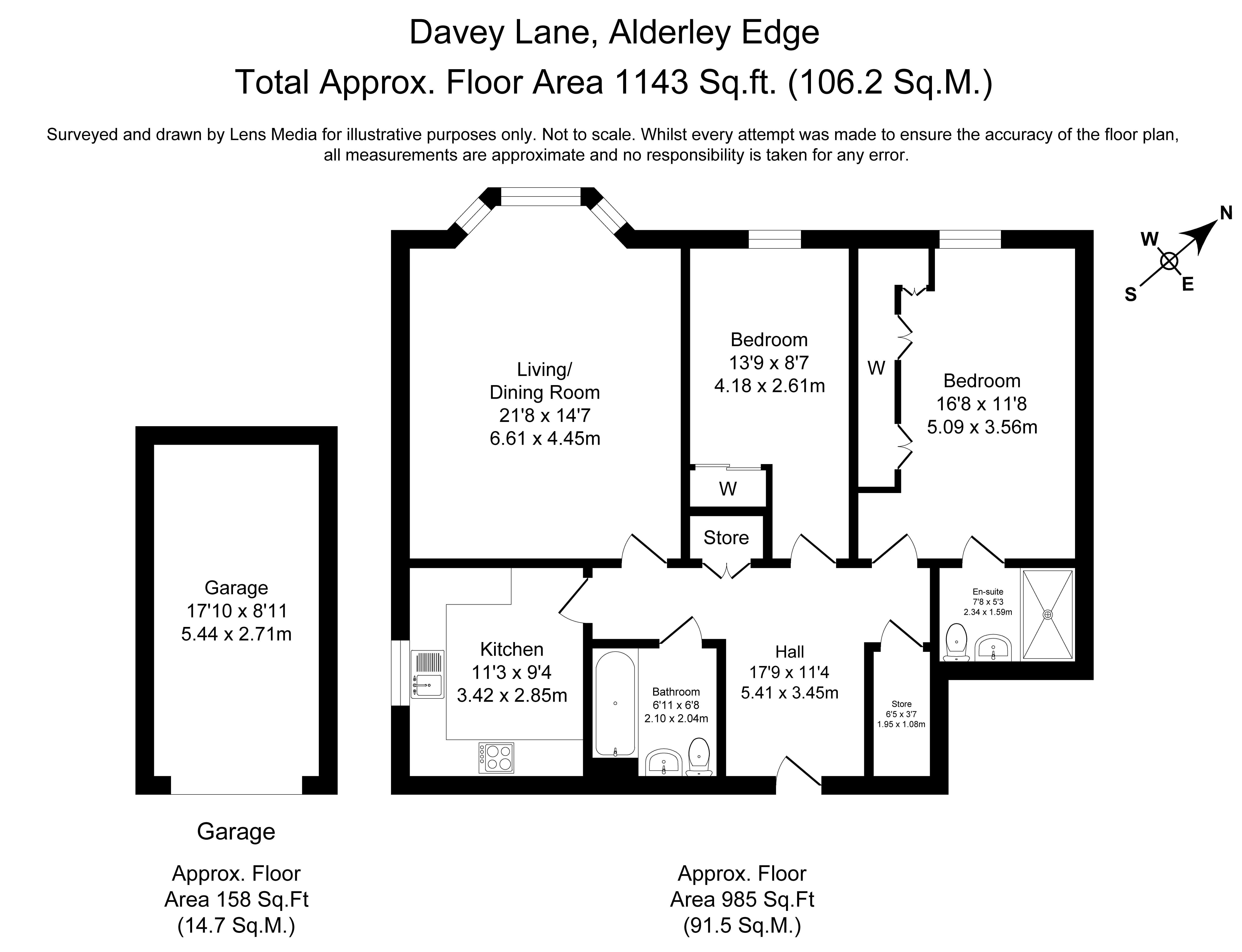 Floorplans For Davey Lane, Alderley Edge, Cheshire