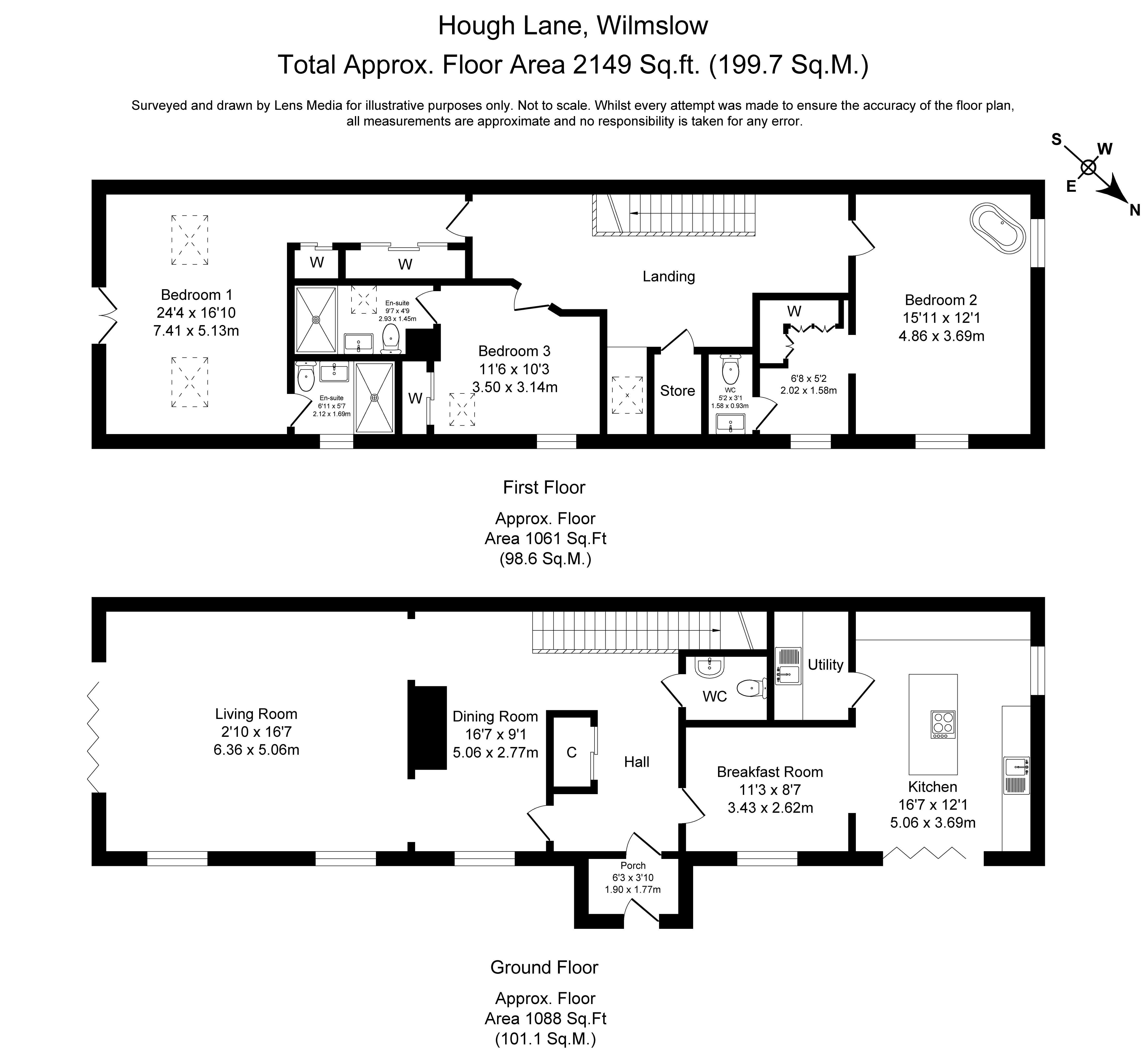 Floorplans For Hough Lane, Wilmslow, Cheshire