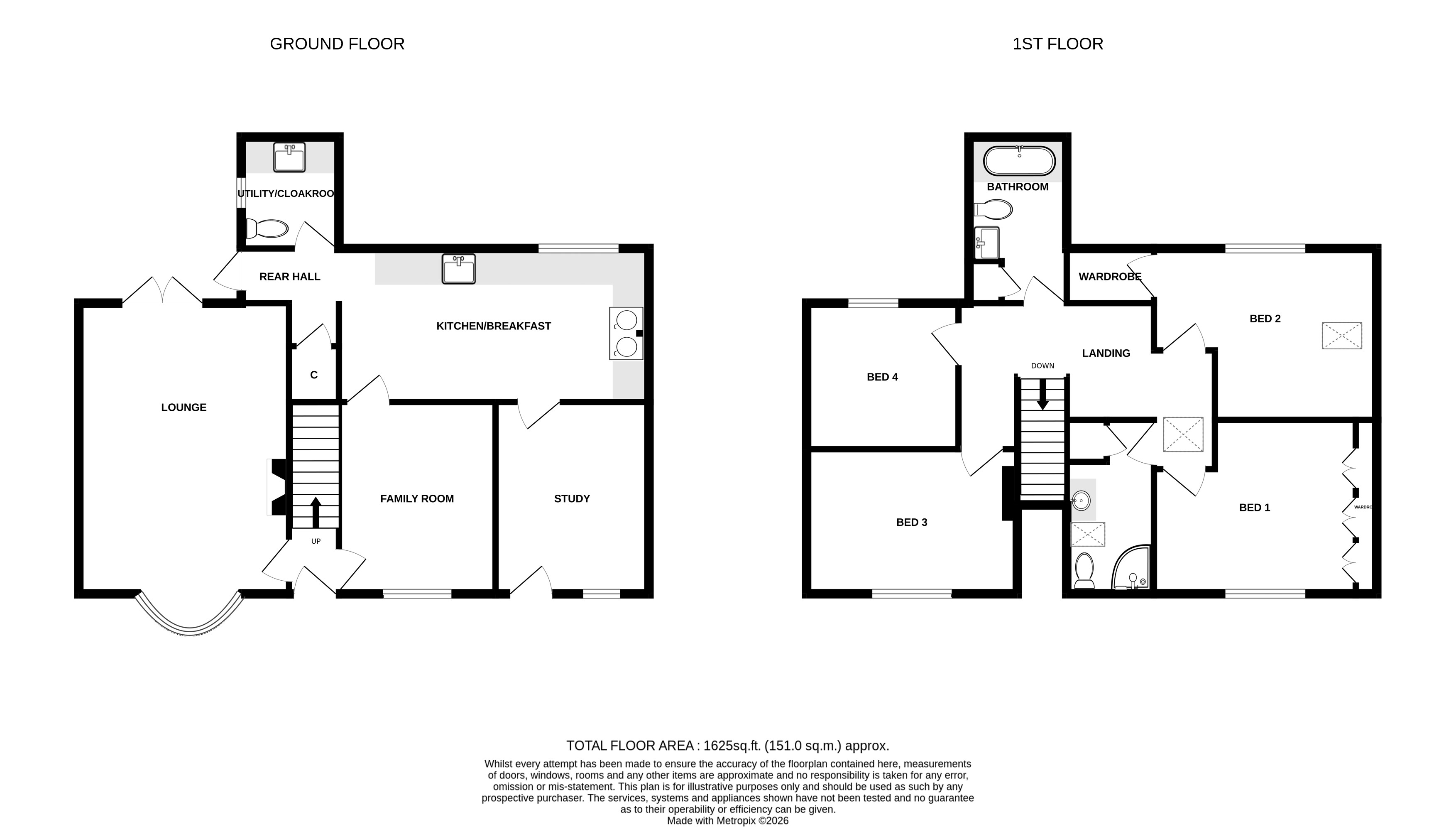 Floorplans For Chapel Road, Alderley Edge, Cheshire