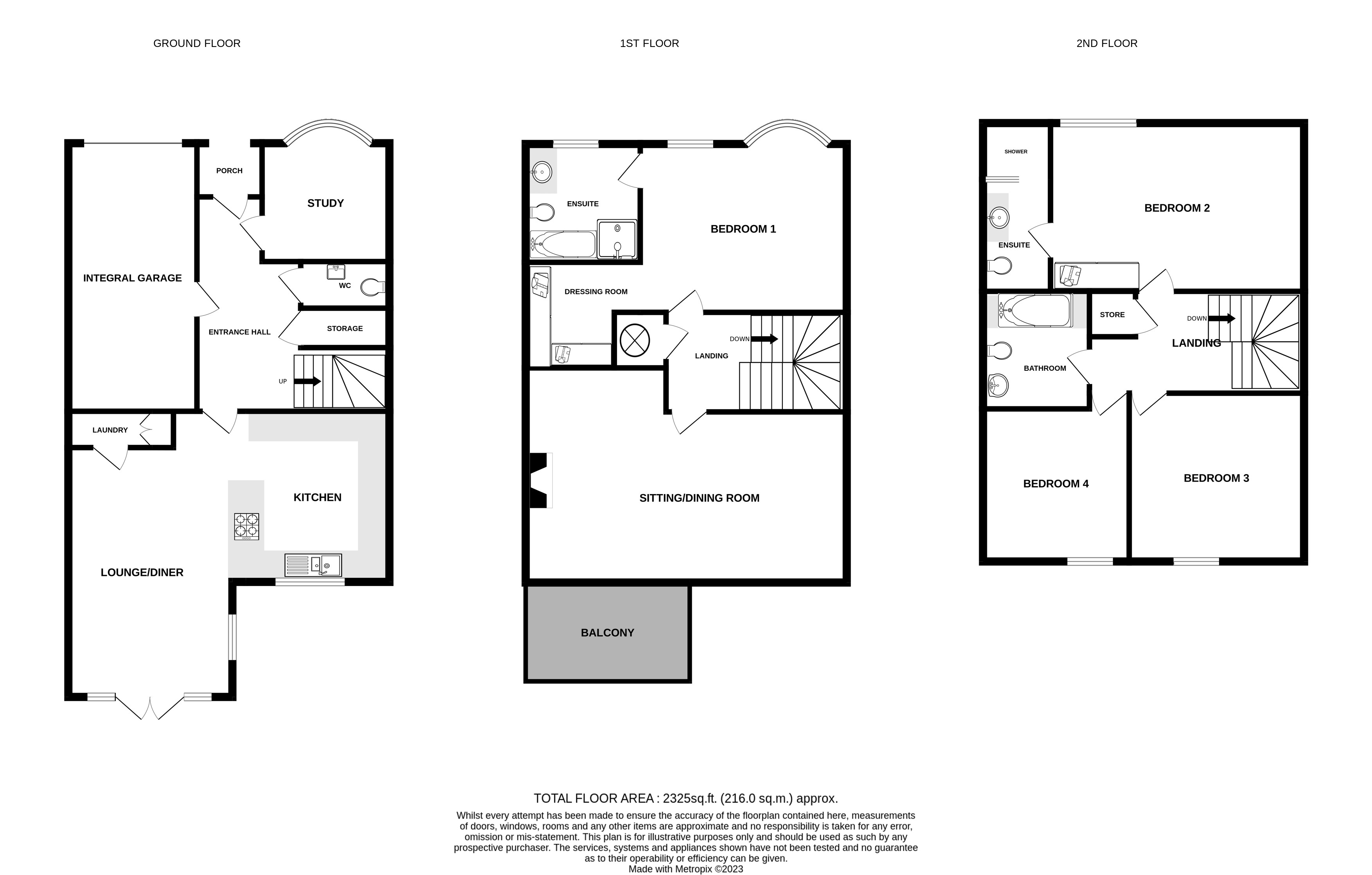 Floorplans For Brook Lane, Alderley Edge, Cheshire