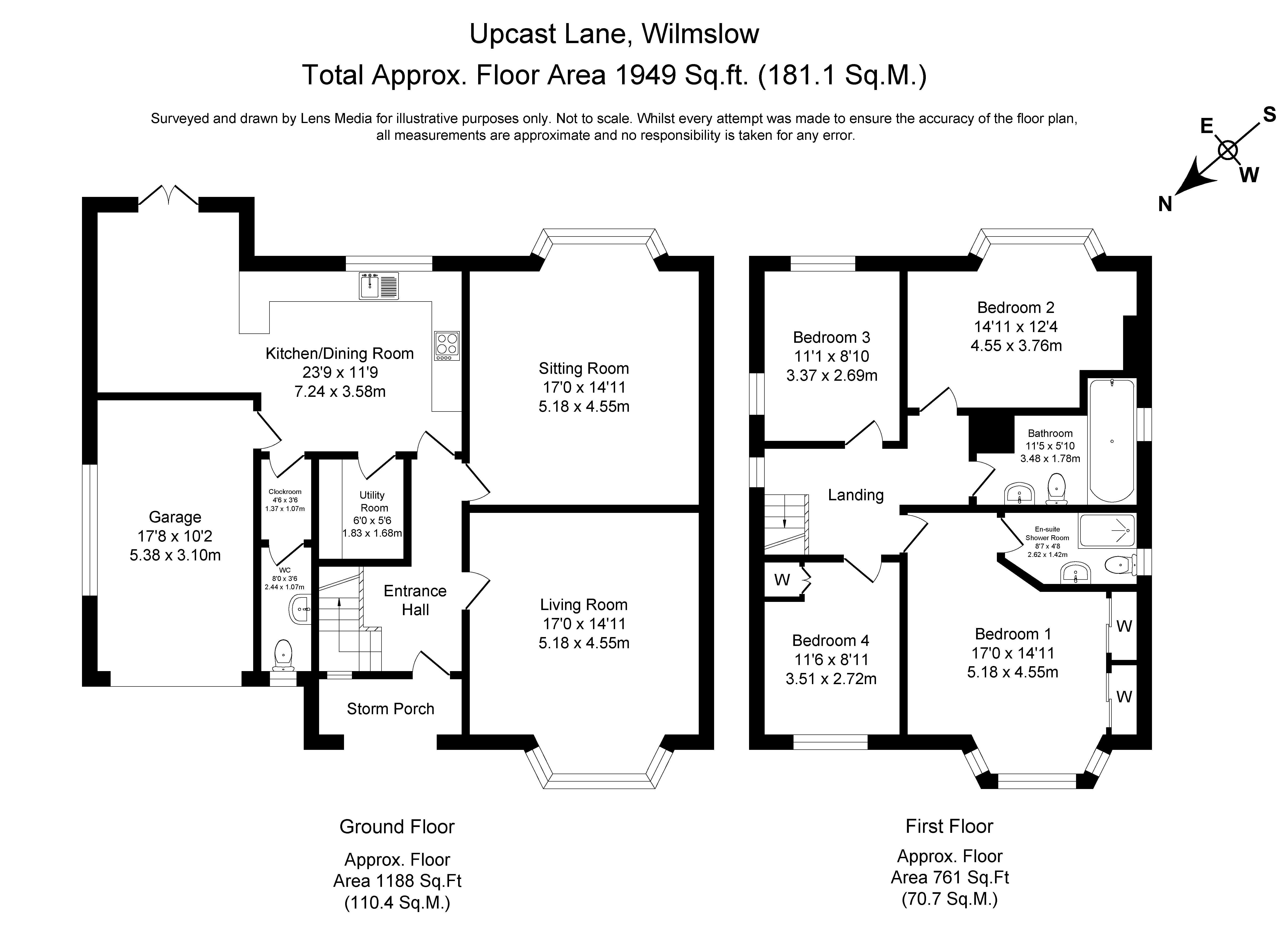 Floorplans For Upcast Lane, Wilmslow, Cheshire