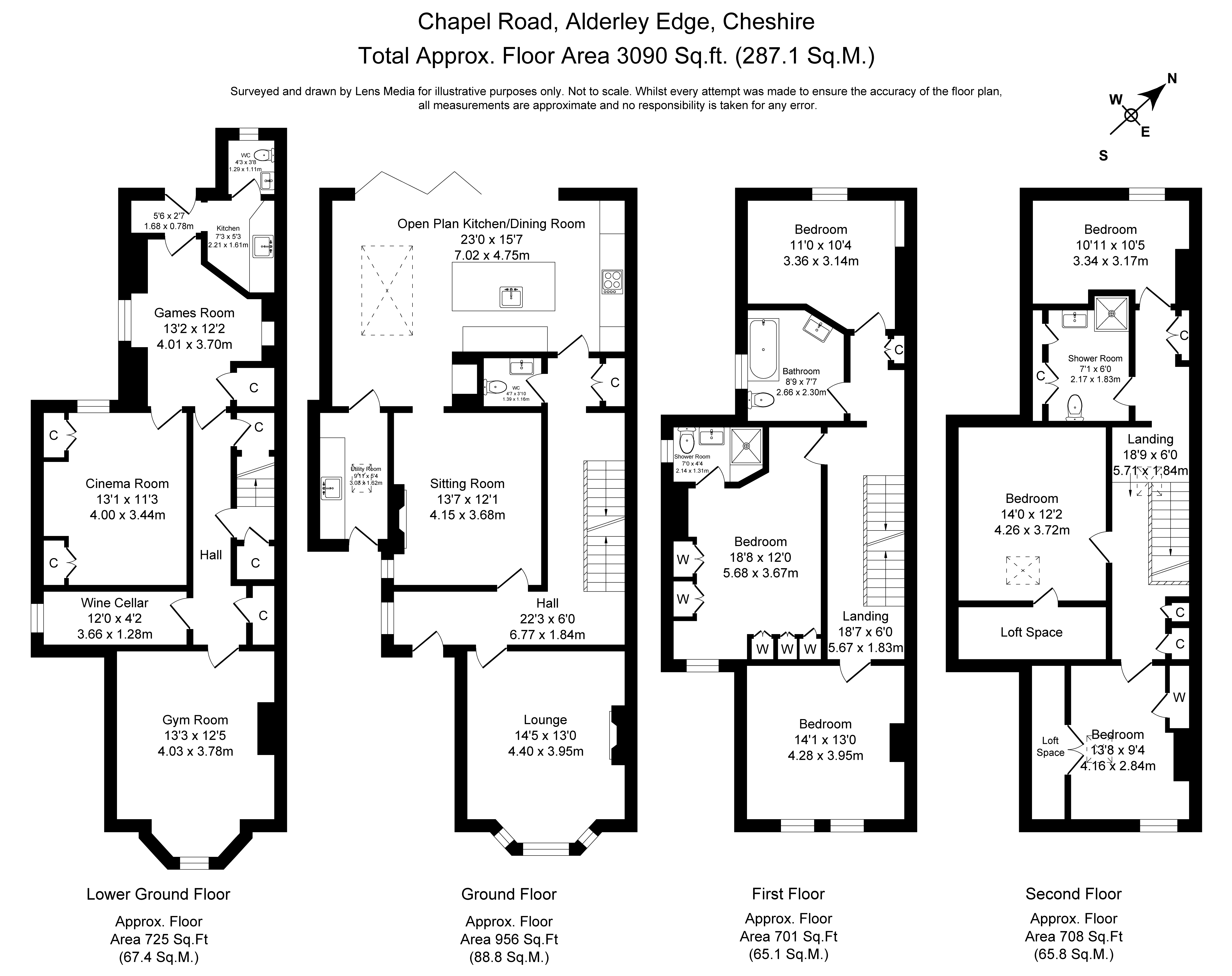 Floorplans For Chapel Road, Alderley Edge, Cheshire