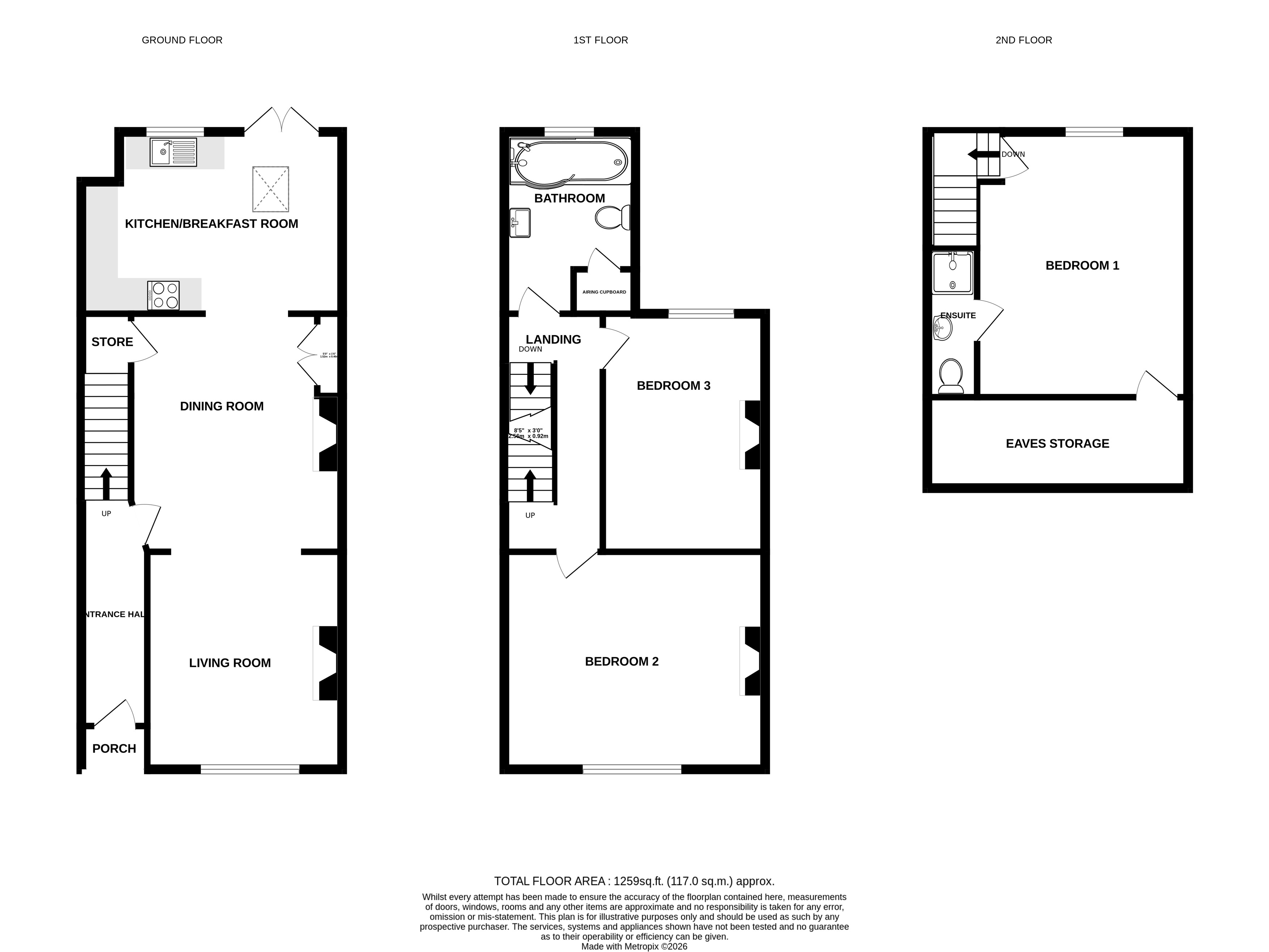 Floorplans For Clifton Street, Alderley Edge, Cheshire