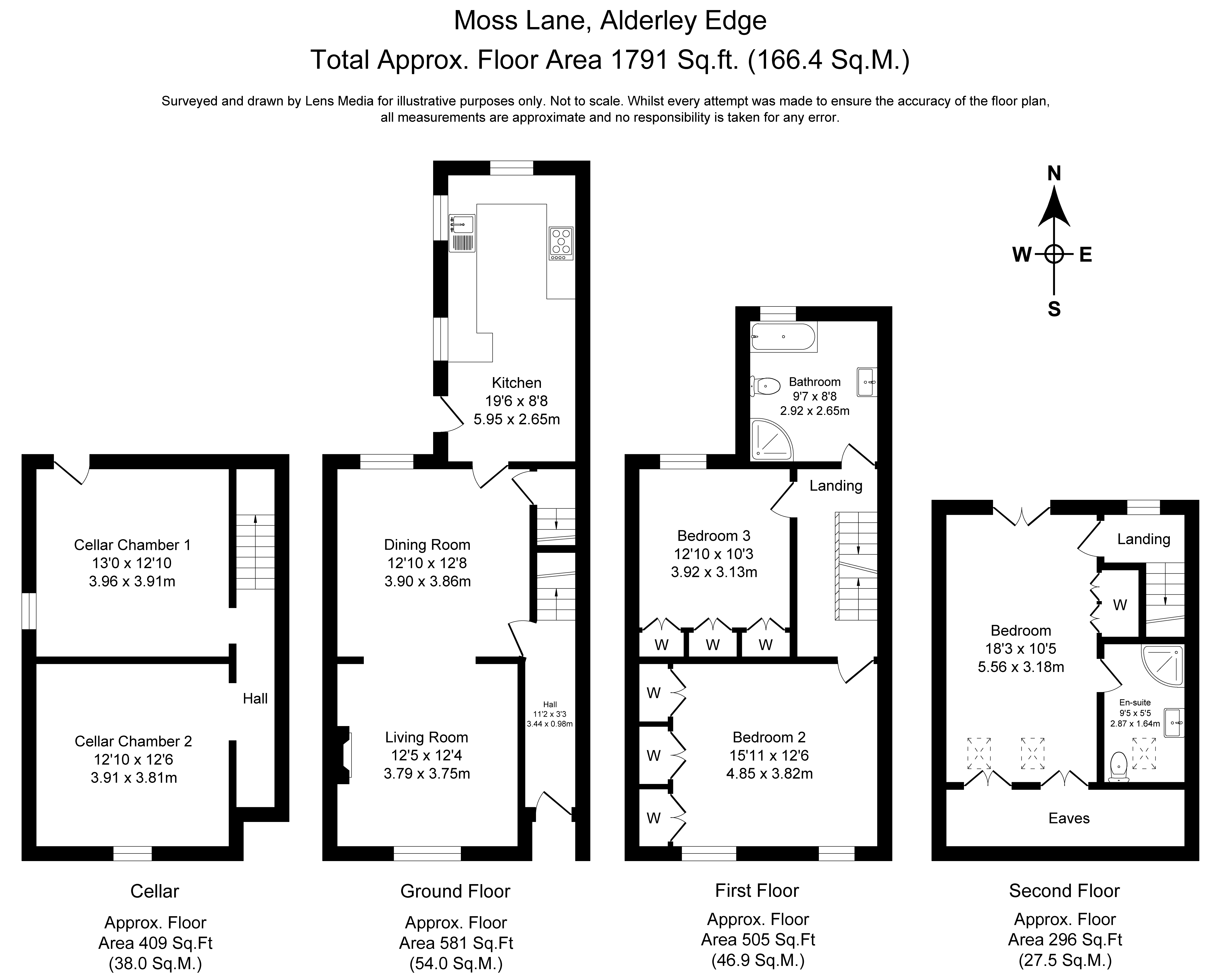 Floorplans For Moss Lane, Alderley Edge, Cheshire