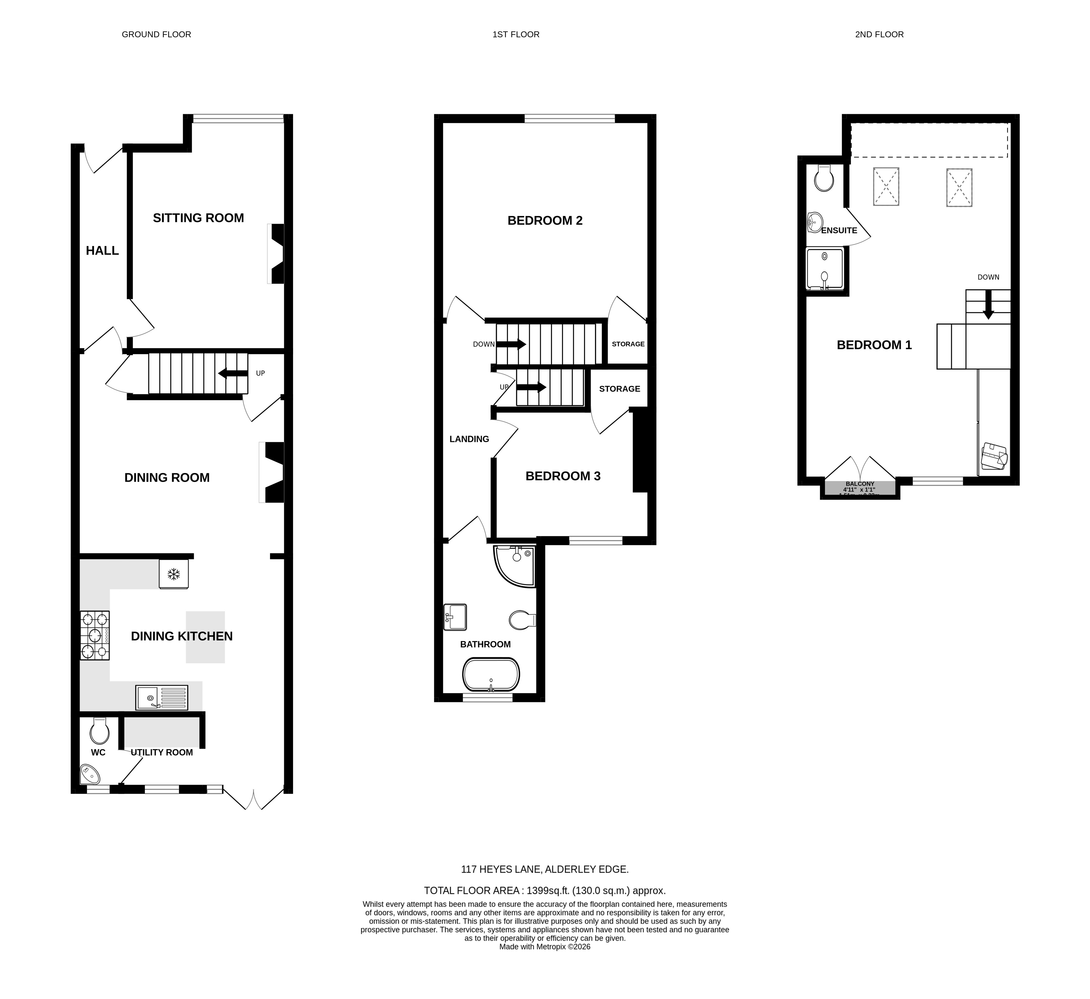 Floorplans For Heyes Lane, Alderley Edge, Cheshire